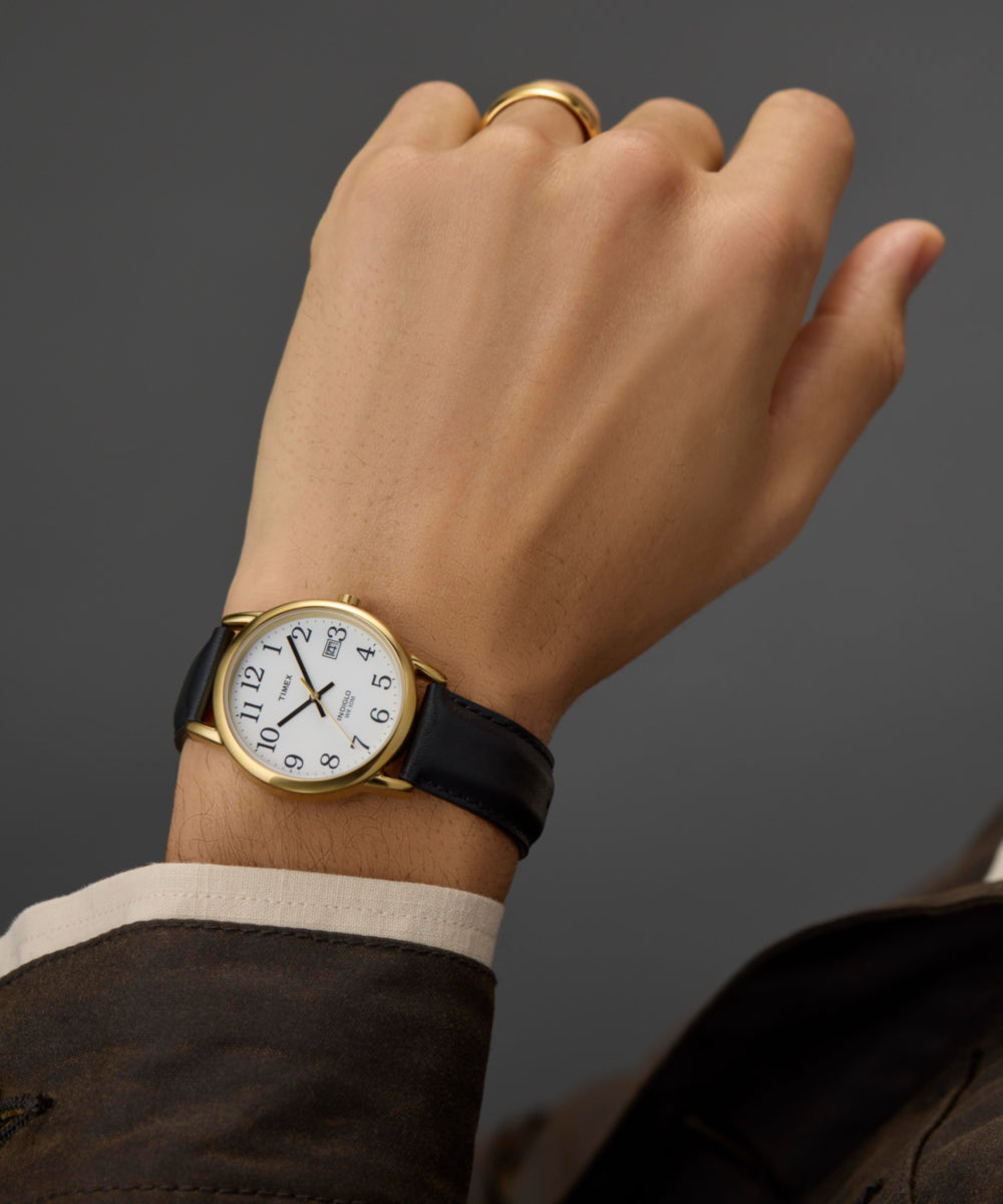 Heritage Easy Reader 35mm Leather Strap Watch