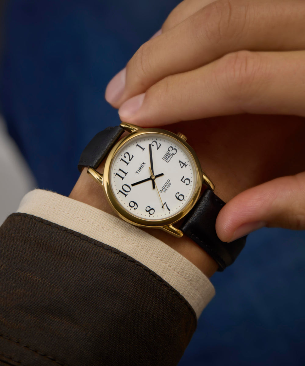 Heritage Easy Reader 35mm Leather Strap Watch