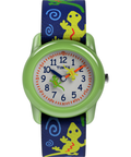 Heritage TIMEX TIME MACHINES 29mm Green Gecko Elastic Fabric Kids Watch