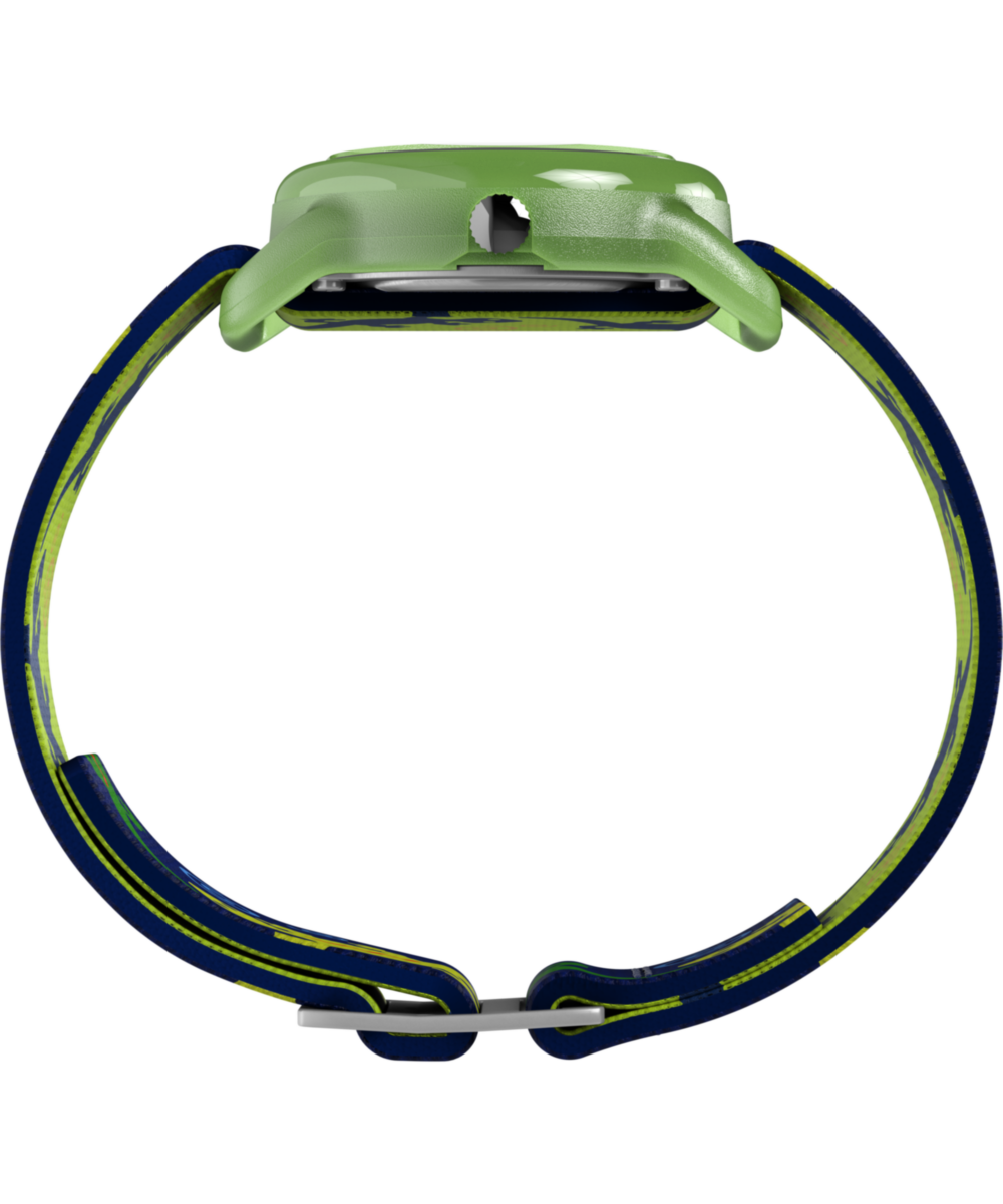Heritage TIMEX TIME MACHINES 29mm Green Gecko Elastic Fabric Kids Watch
