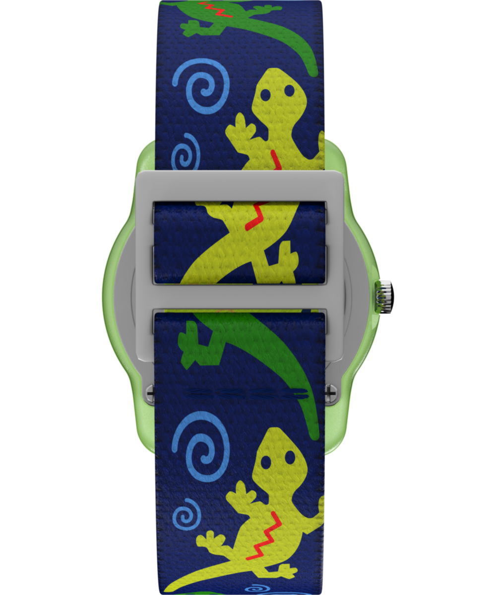 Heritage TIMEX TIME MACHINES 29mm Green Gecko Elastic Fabric Kids Watch