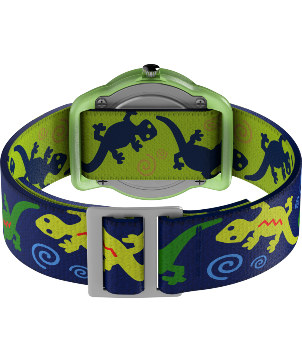 Heritage TIMEX TIME MACHINES 29mm Green Gecko Elastic Fabric Kids Watch