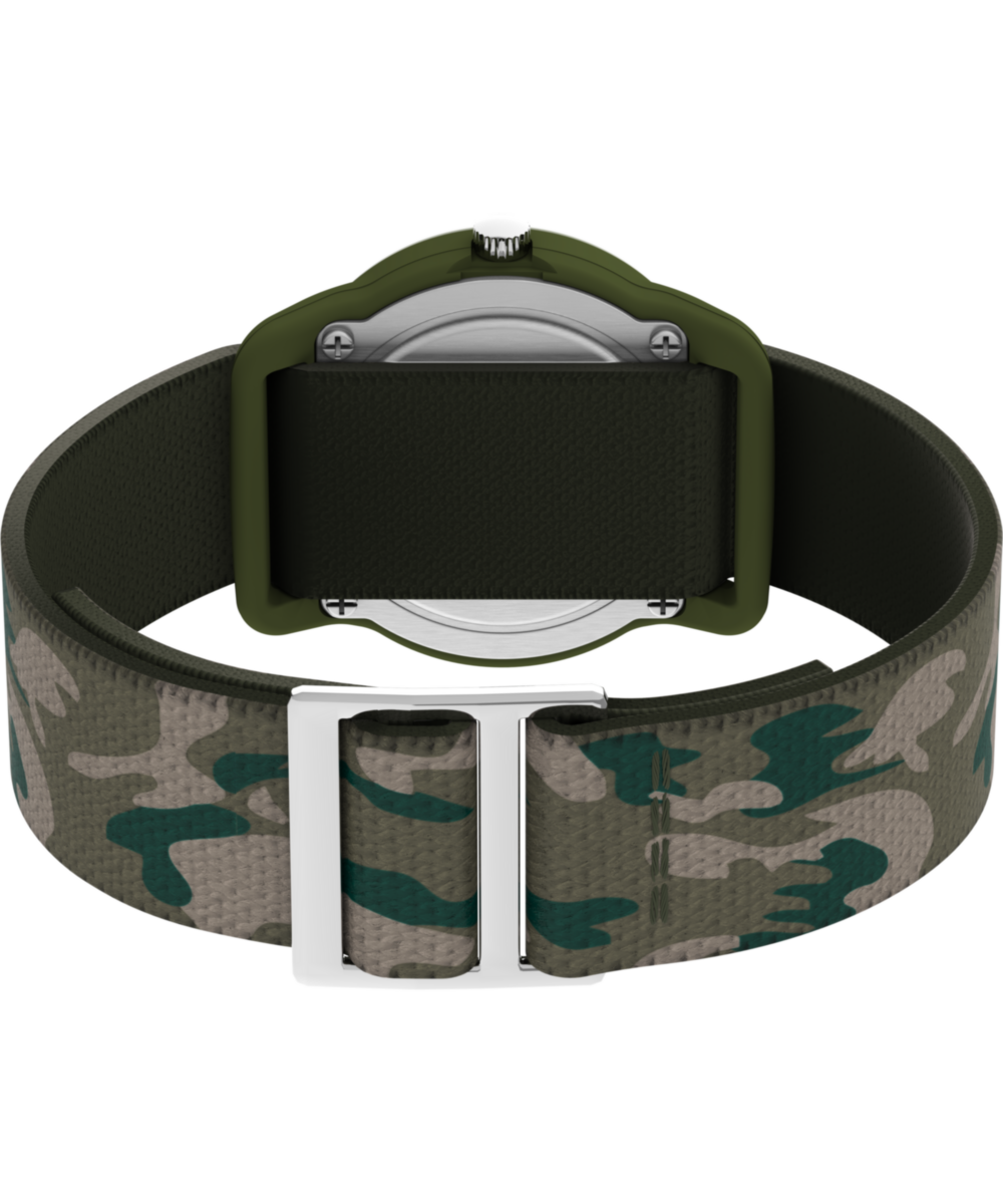 Heritage TIMEX TIME MACHINES 29mm Green Camo Elastic Fabric Kids Watch