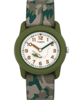Heritage TIMEX TIME MACHINES 29mm Green Camo Elastic Fabric Kids Watch