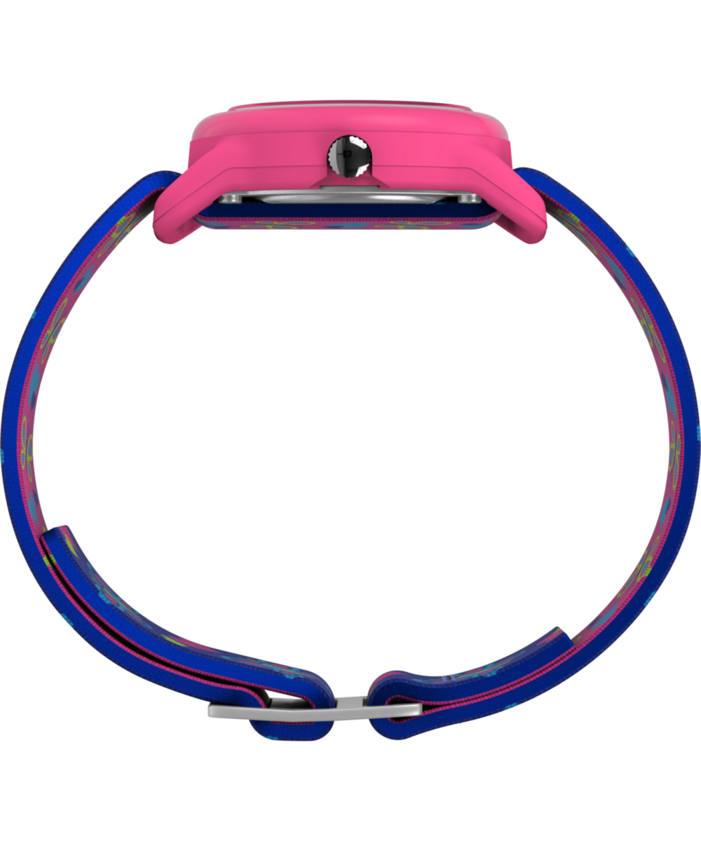 Heritage TIMEX TIME MACHINES 29mm Butterflies and Hearts Blue Elastic Fabric Kids Watch