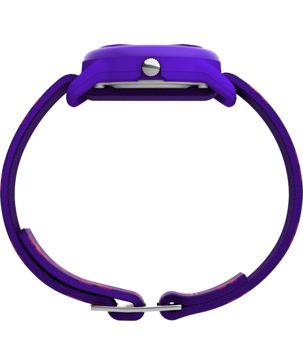 Heritage TIMEX TIME MACHINES 29mm Purple Floral Elastic Fabric Kids Watch