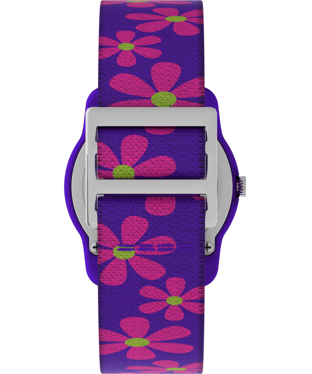 Heritage TIMEX TIME MACHINES 29mm Purple Floral Elastic Fabric Kids Watch