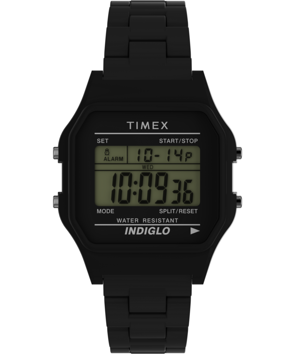 Heritage Timex 80 36mm Glossy Black Resin Bracelet Watch