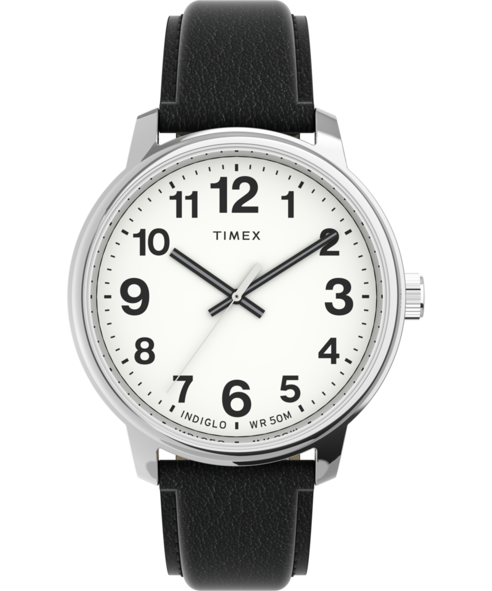 Heritage Easy Reader Bold 43mm Leather Strap Watch
