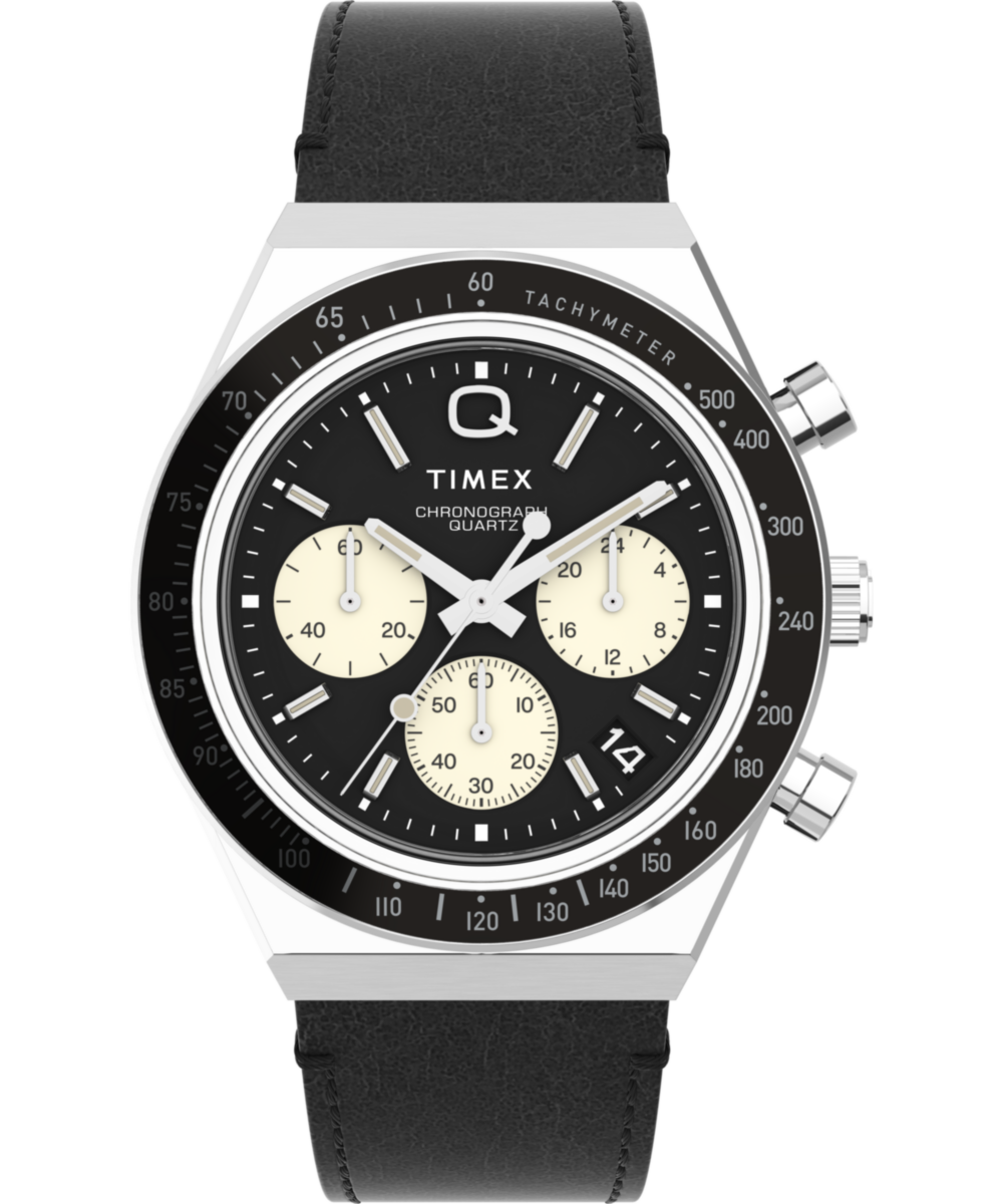 Heritage Q Timex Chronograph 40mm Leather Strap Watch