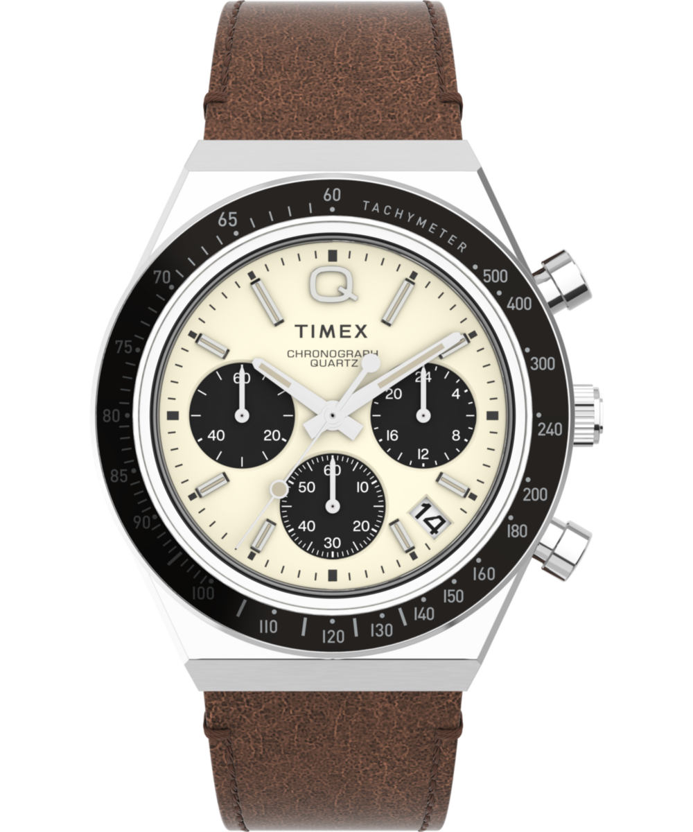 Heritage Q Timex Chronograph 40mm Leather Strap Watch