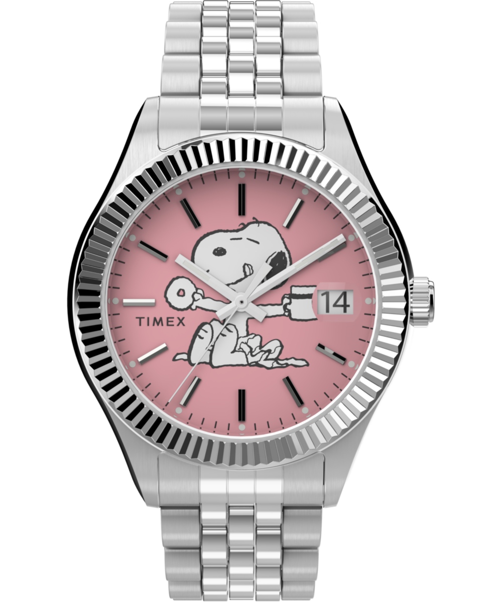 Heritage Peanuts x Timex Legacy 34mm Stainless Steel Bracelet Watch