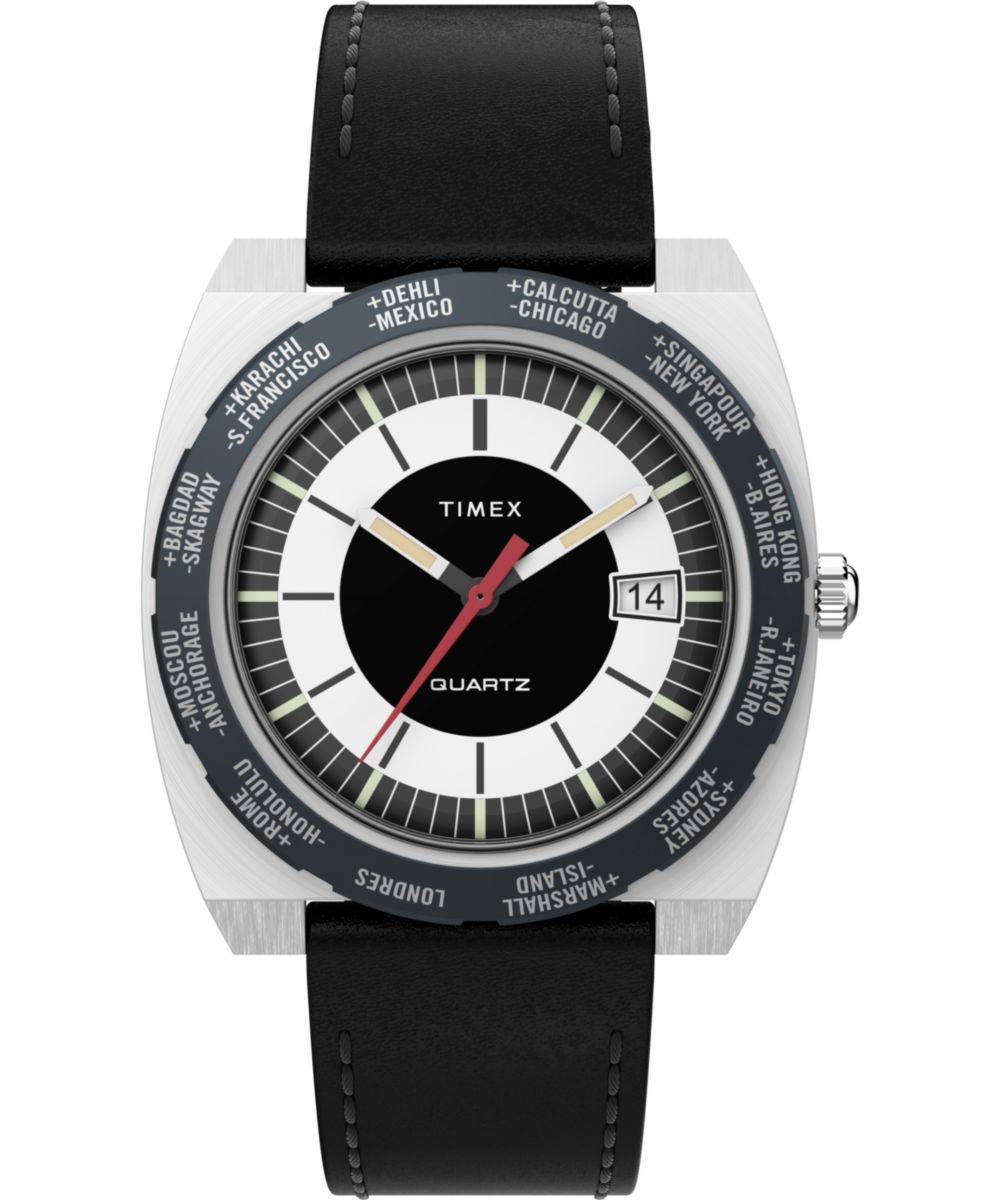 Heritage Timex World Time 1972 Reissue 39mm Leather Strap Watch