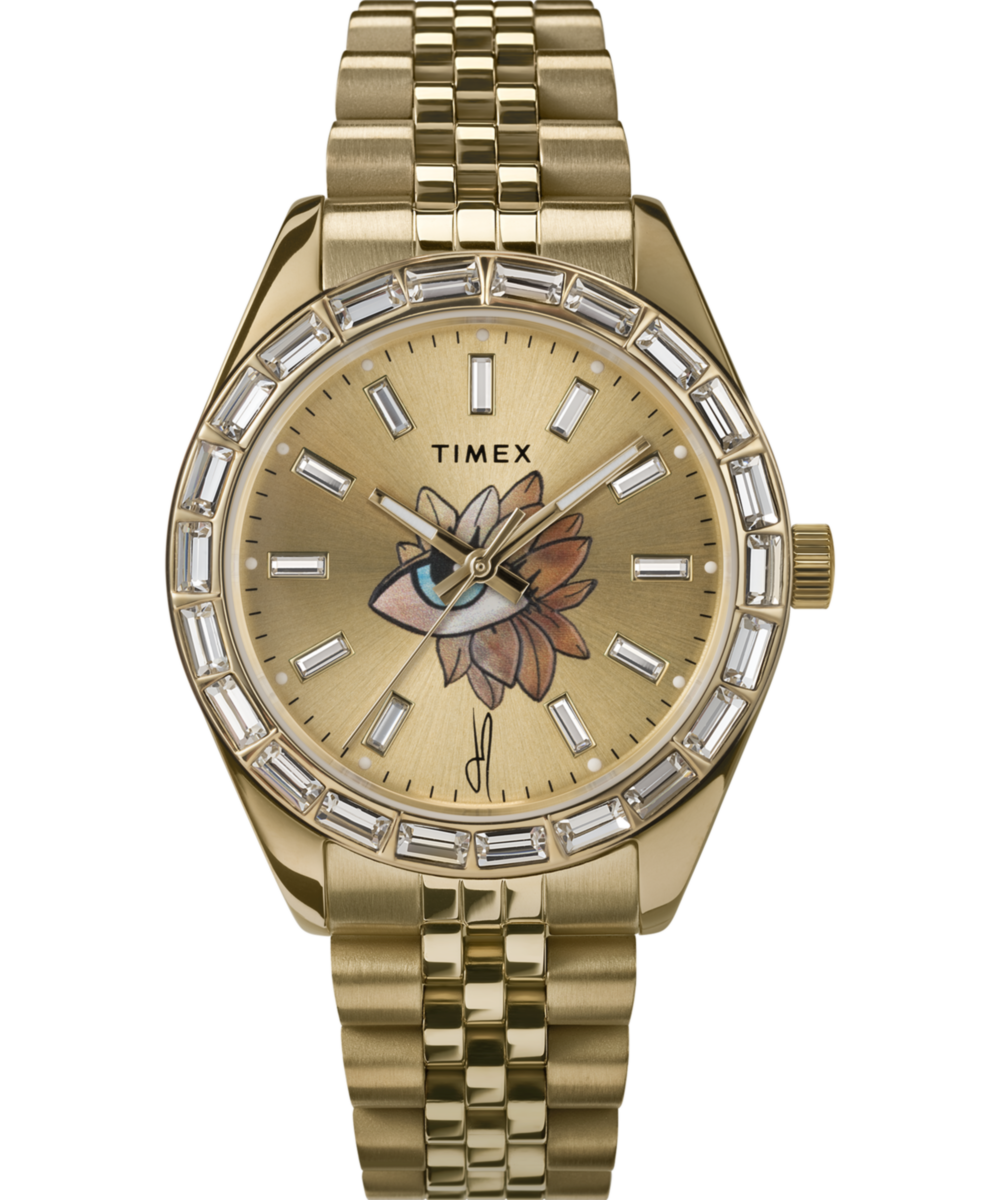 Heritage Timex Legacy x Jacquie Aiche Gold Sunray Dial with Tribe Eye 36mm Watch
