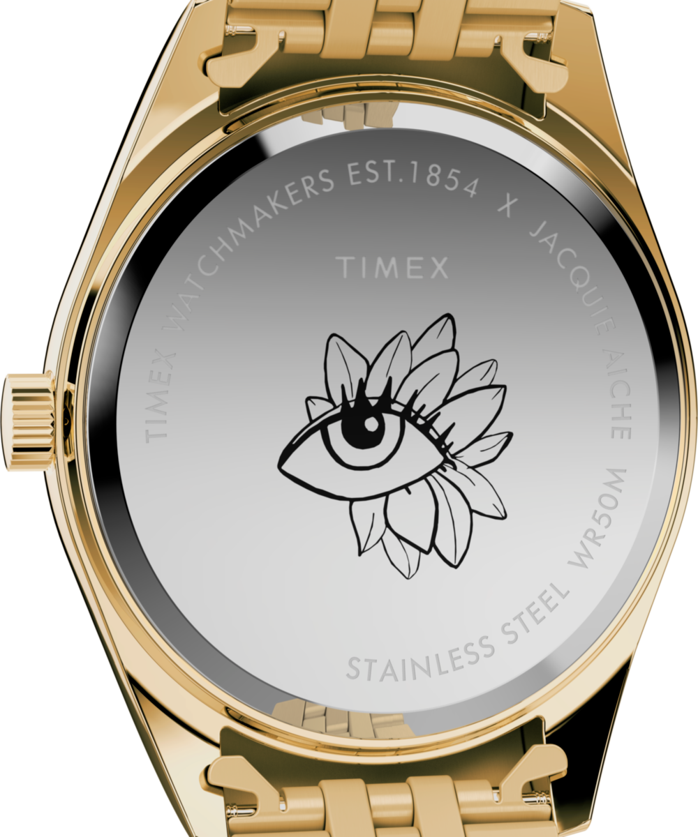 Heritage Timex Legacy x Jacquie Aiche Gold Sunray Dial with Tribe Eye 36mm Watch