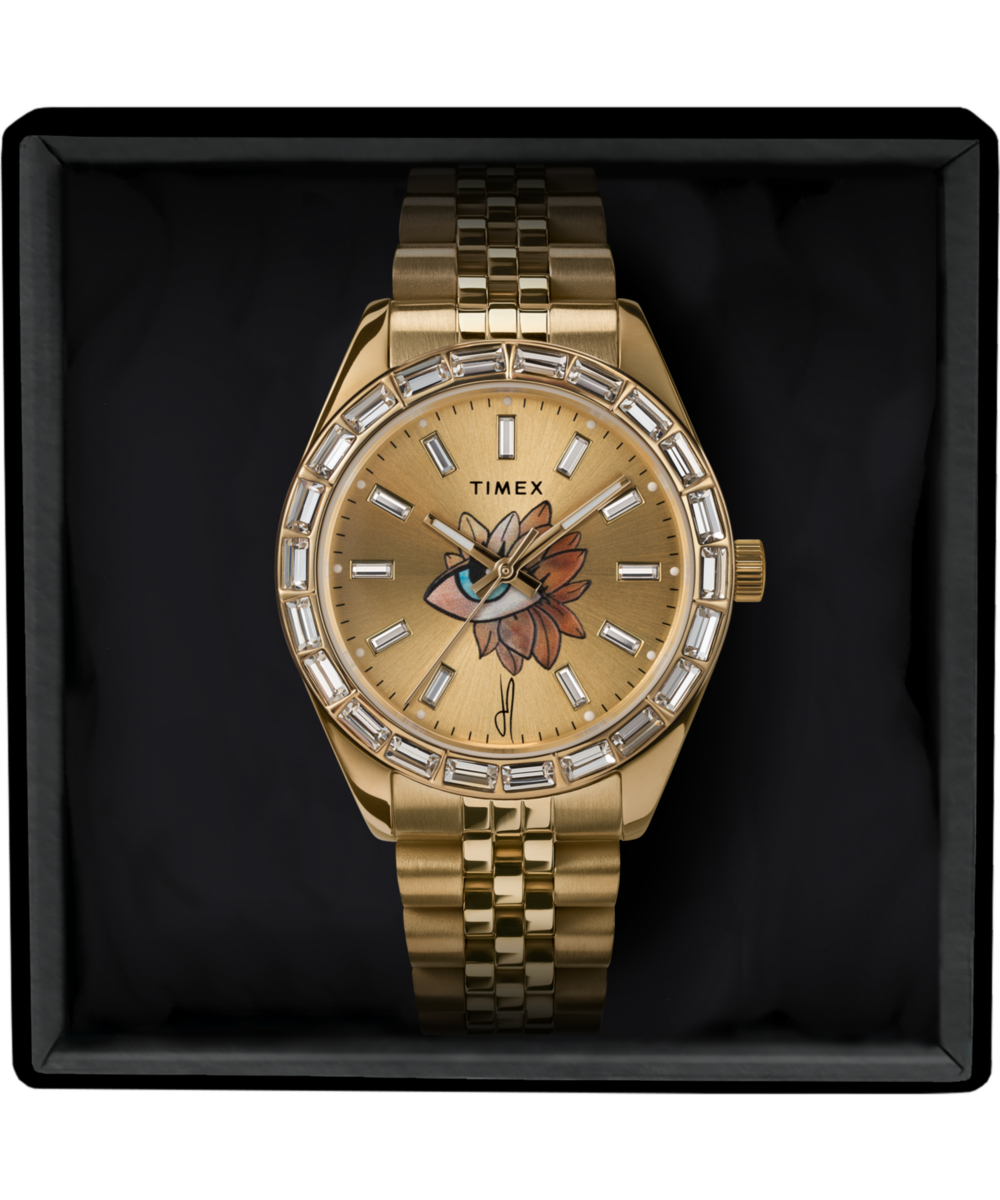 Heritage Timex Legacy x Jacquie Aiche Gold Sunray Dial with Tribe Eye 36mm Watch