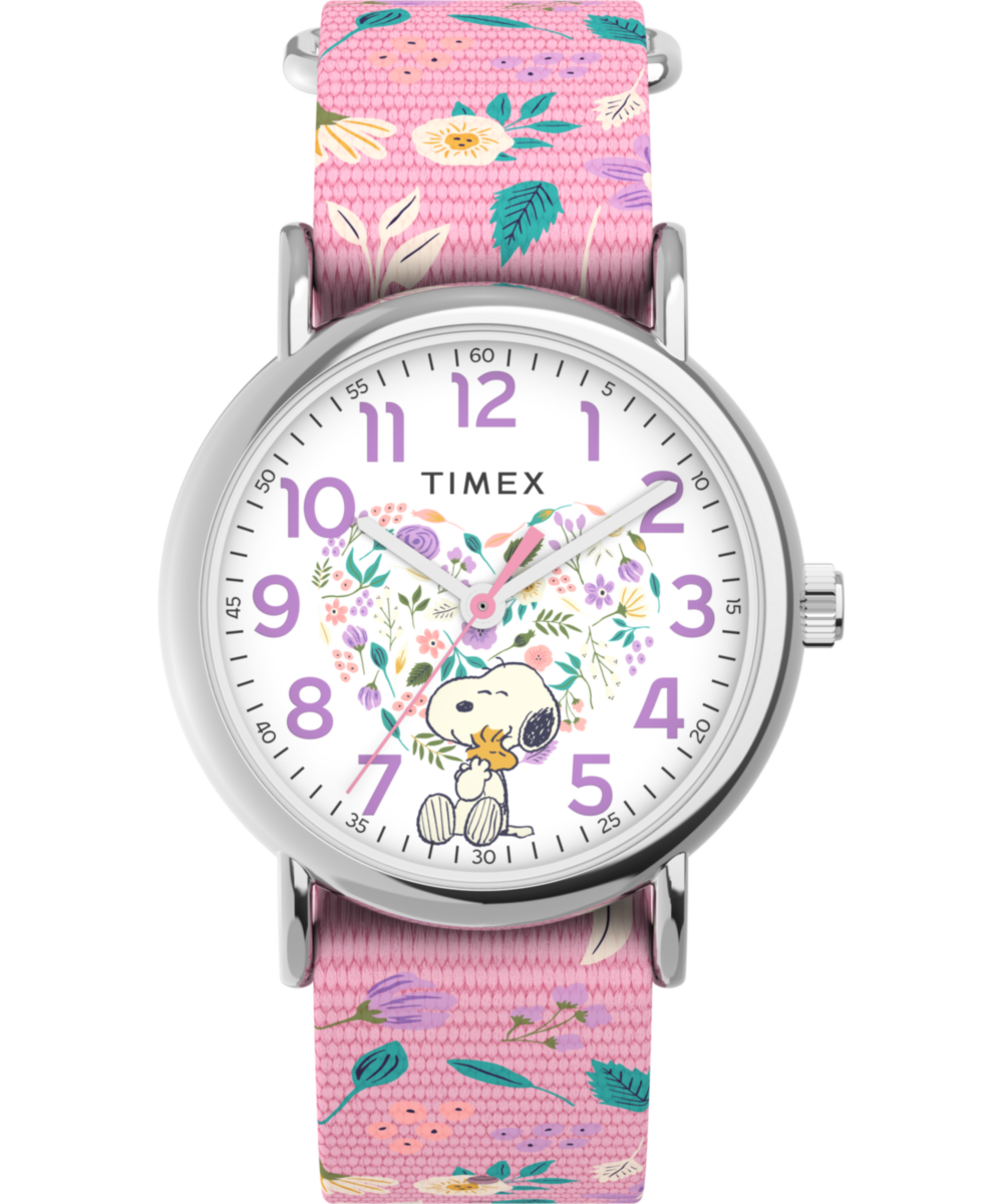 Heritage Peanuts x Timex Weekender In Bloom 38mm Fabric Strap Watch