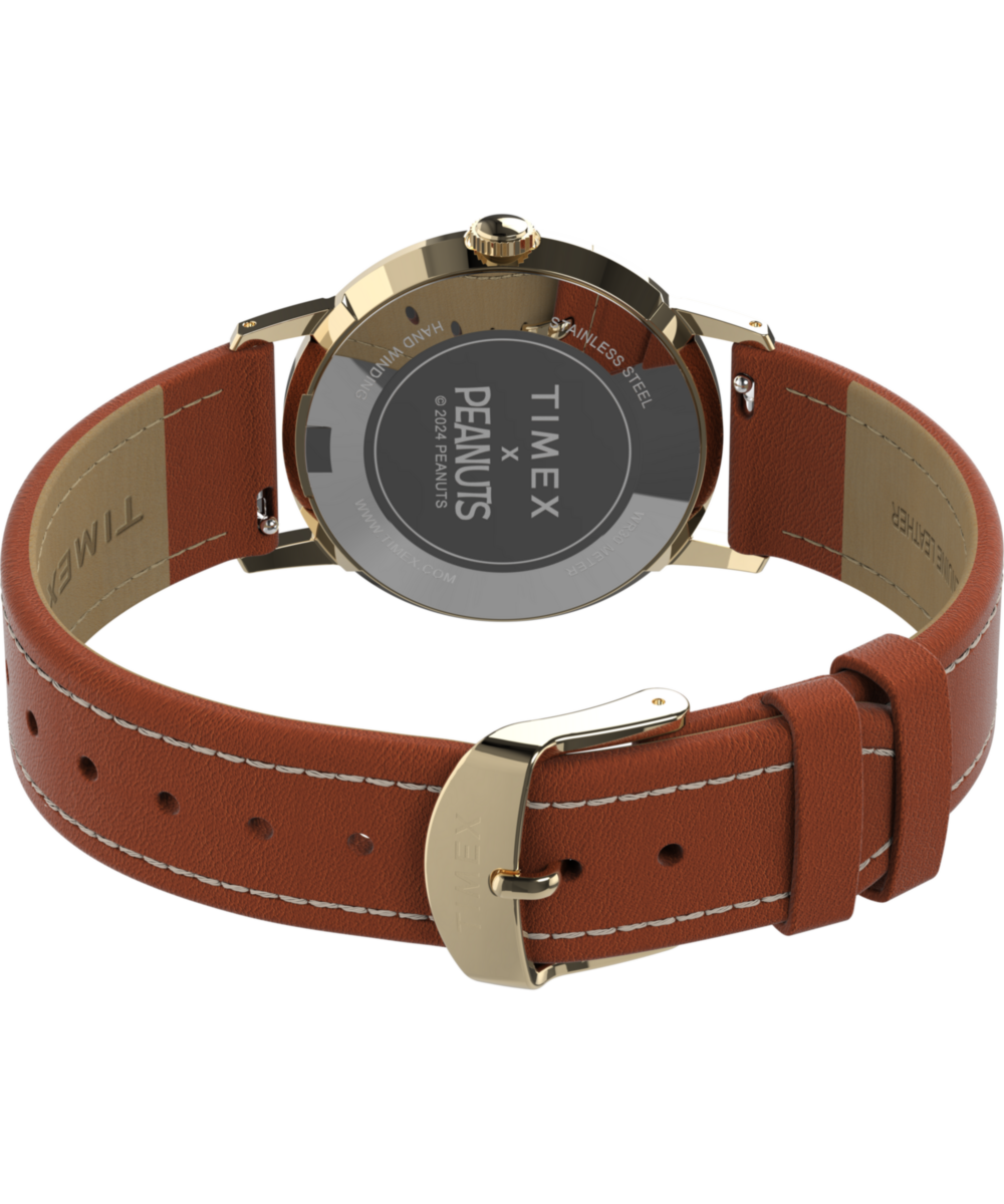 Heritage Peanuts x Timex Marlin Hand-Wound Snoopy Tennis 34mm Leather Strap Watch