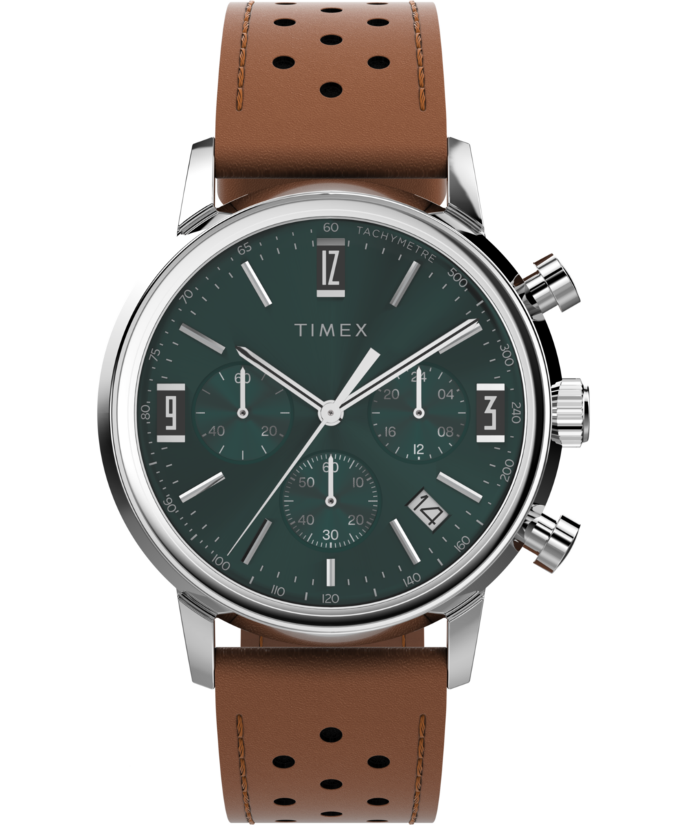 Heritage Marlin Chronograph Tachymeter 40mm Leather Strap Watch
