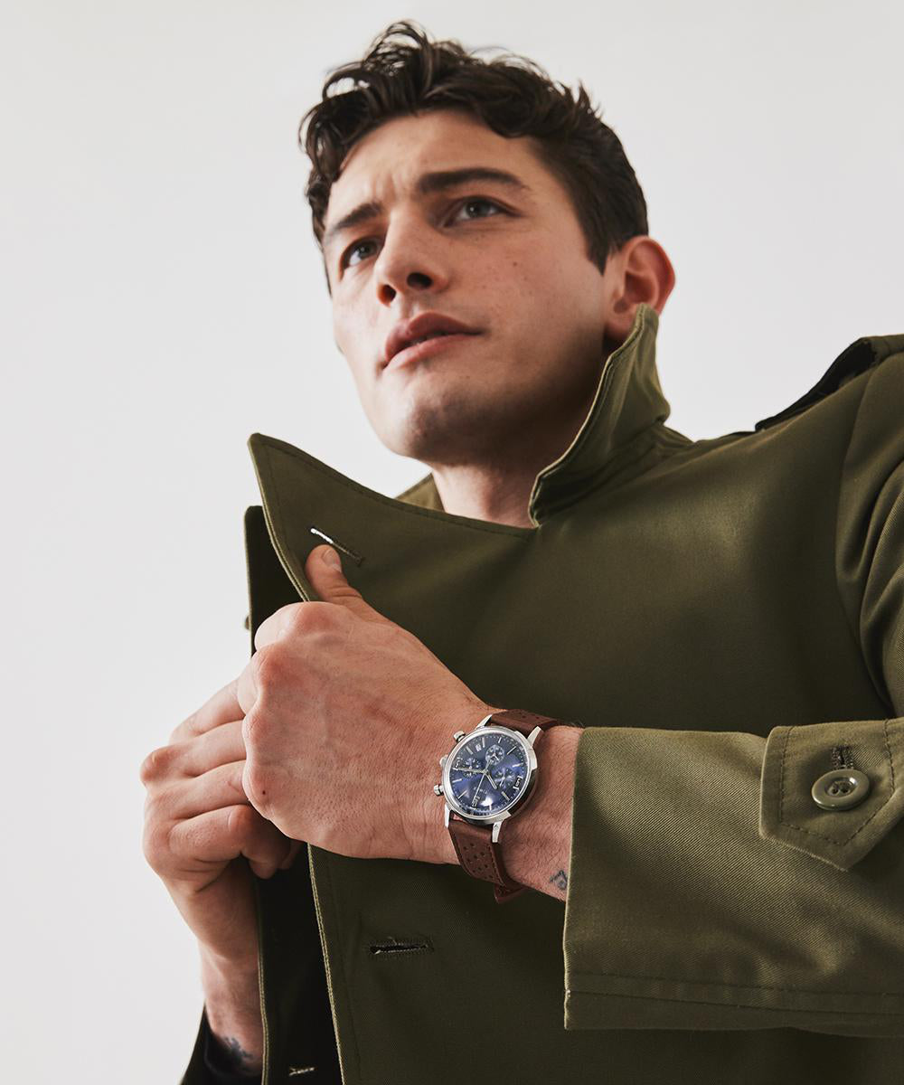 Heritage Marlin Chronograph Tachymeter 40mm Leather Strap Watch
