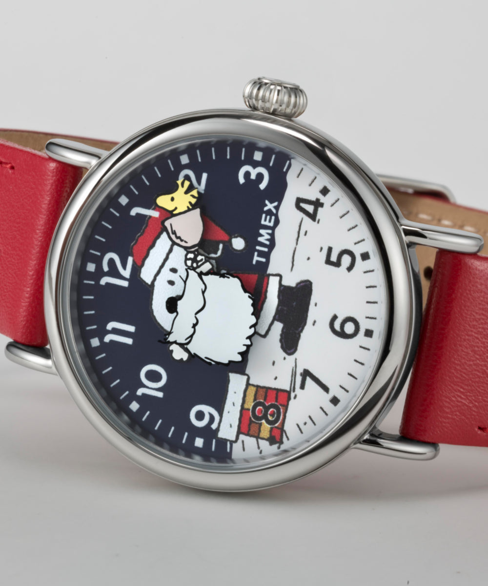 Heritage Peanuts x Timex Standard Snoopy Santa 40mm Leather Strap Watch