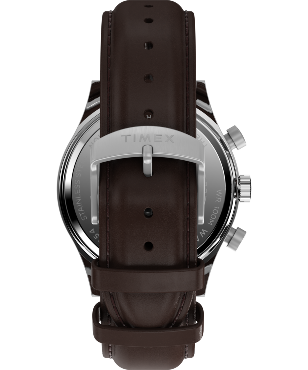 Heritage Waterbury Traditional Fly Back Chronograph 43mm Leather Strap Watch