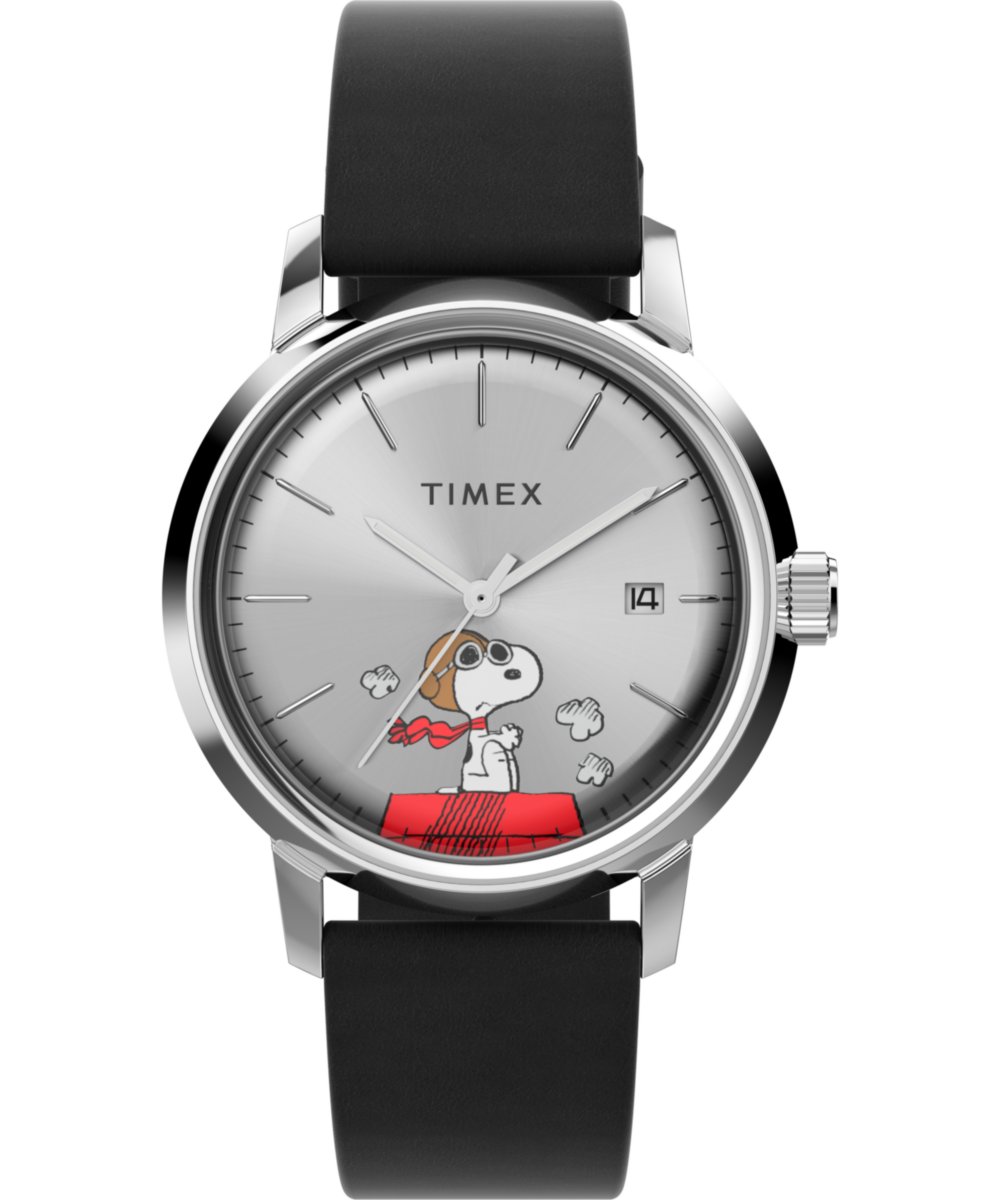 Heritage Peanuts x Timex Marlin Automatic Snoopy Flying Ace 40mm Leather Strap Watch
