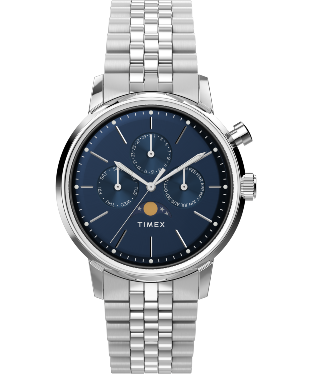 Heritage Marlin Moon Phase 40mm Stainless Steel Bracelet Watch