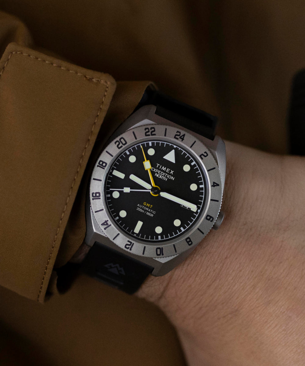 Heritage Expedition Pioneer Titanium Automatic GMT 41mm Silicone Strap Watch