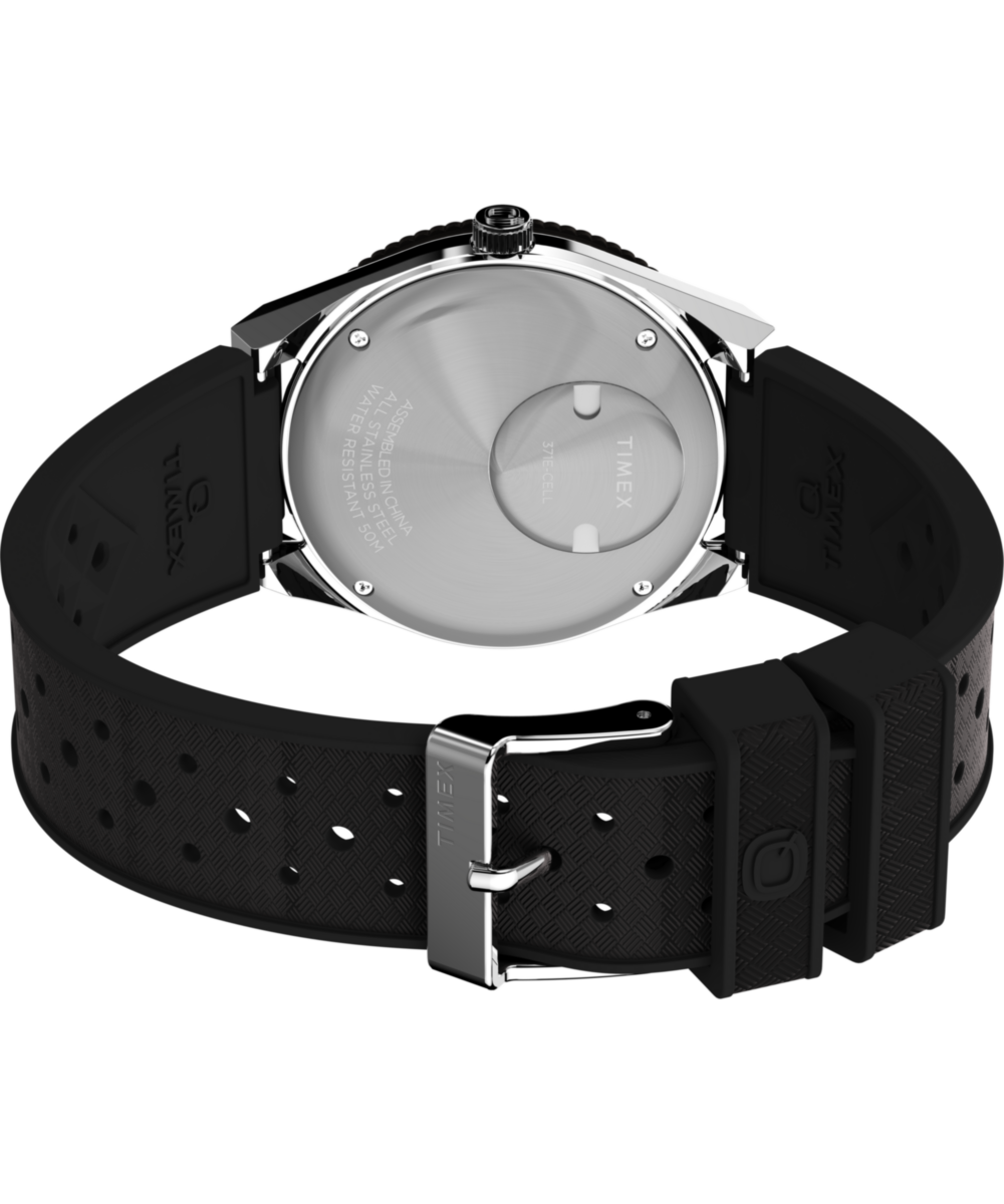 Heritage Q Timex GMT 38mm Synthetic Rubber Strap Watch