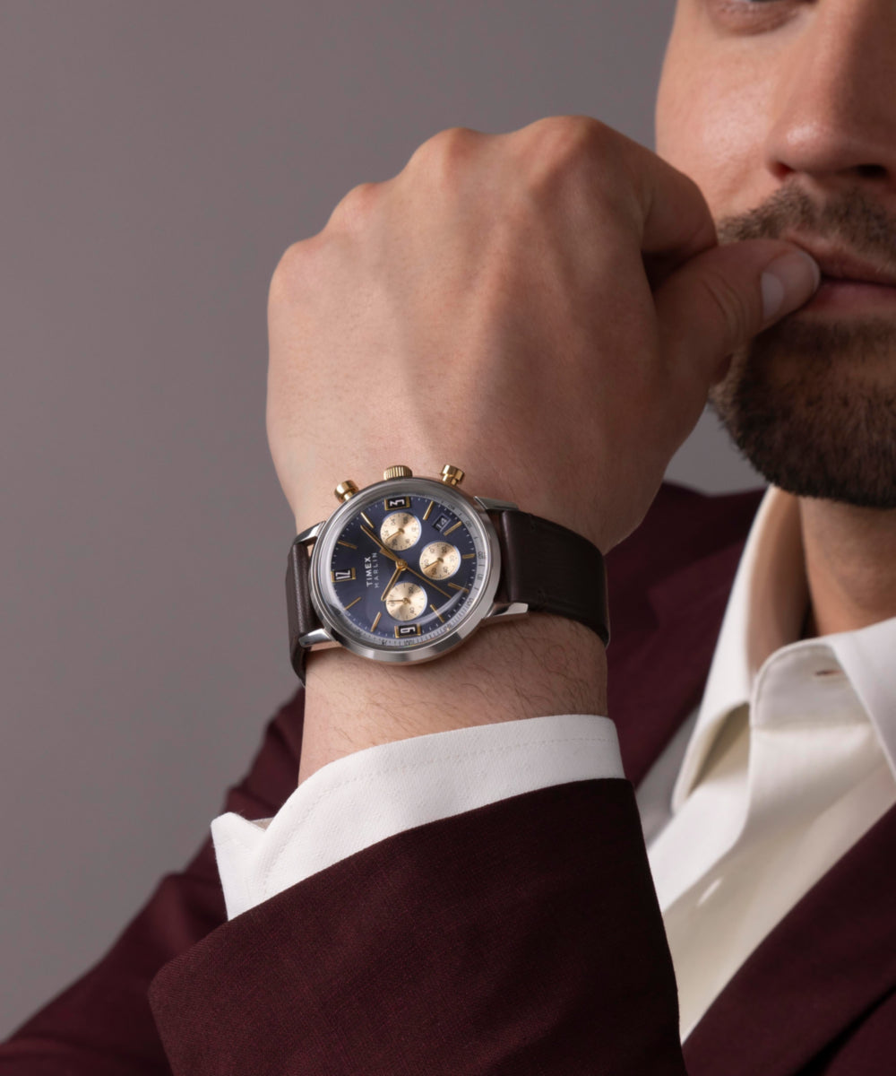 Heritage Marlin Chronograph Tachymeter 40mm Leather Strap Watch