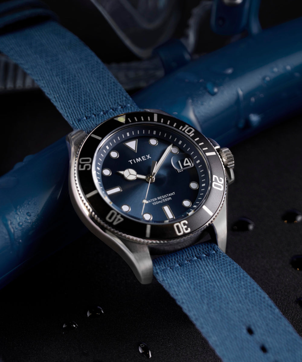 Heritage Harborside Coast 44mm Recycled Fabric Strap Watch