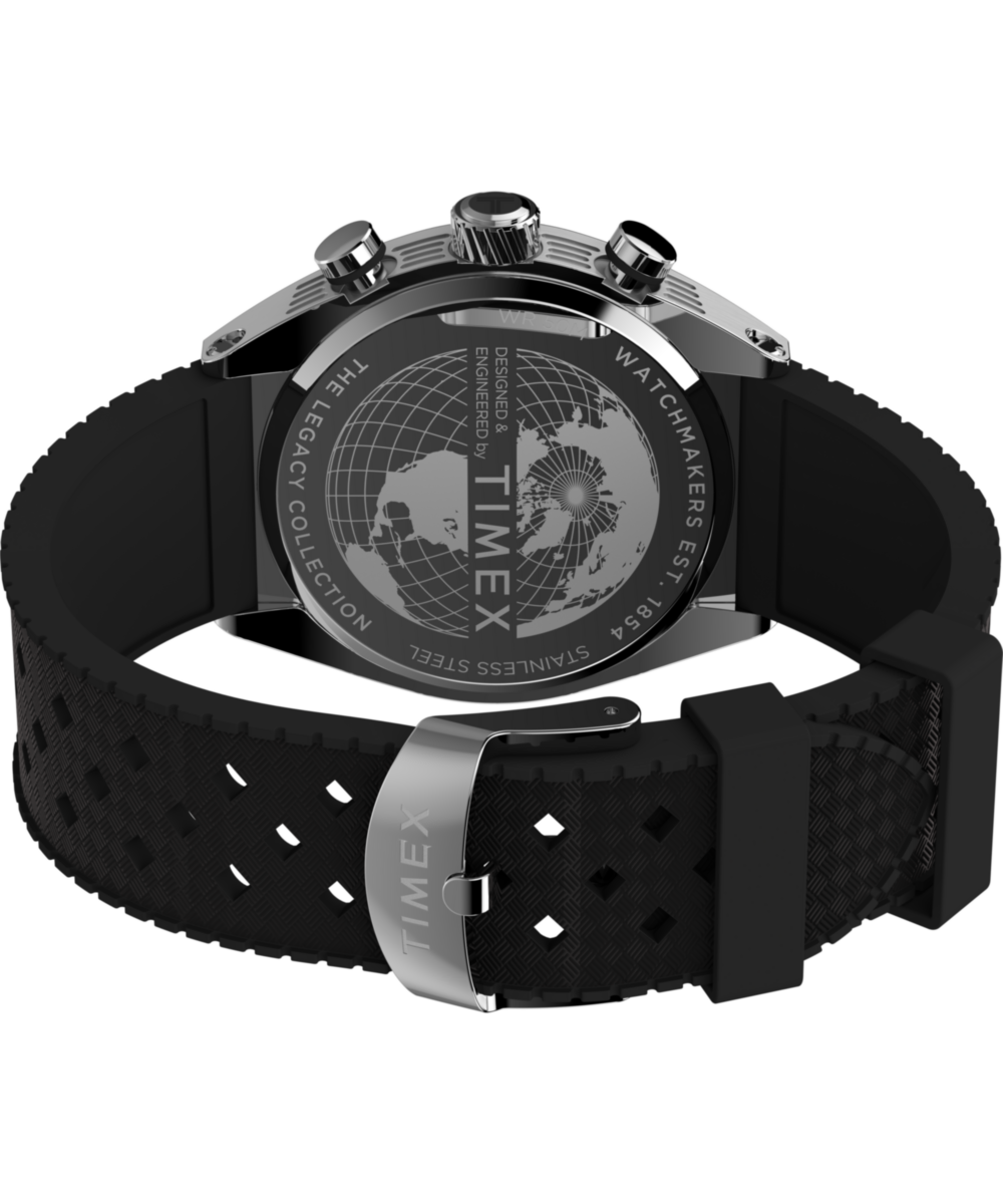 Heritage Timex Legacy Tonneau Chronograph 42mm Synthetic Rubber Strap Watch