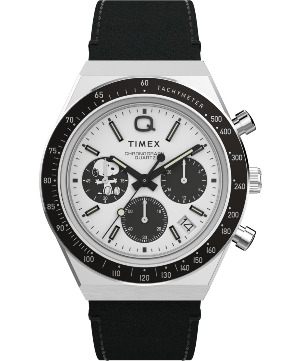 Heritage Peanuts x Q Timex Snoopy 40mm Leather Strap Watch