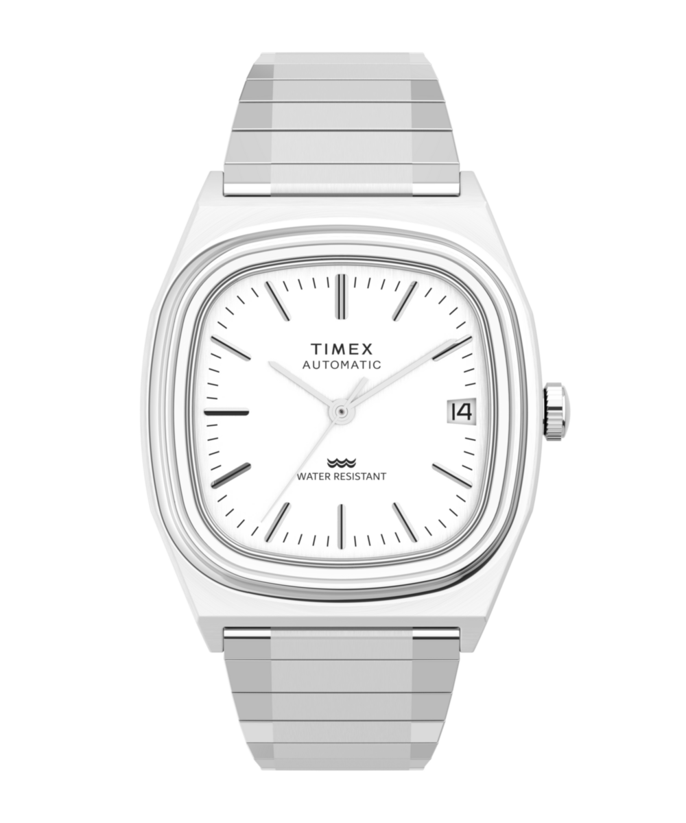 Heritage Timex Automatic 1983 E Line Reissue 34mm Stainless Steel Expansion Band Watch