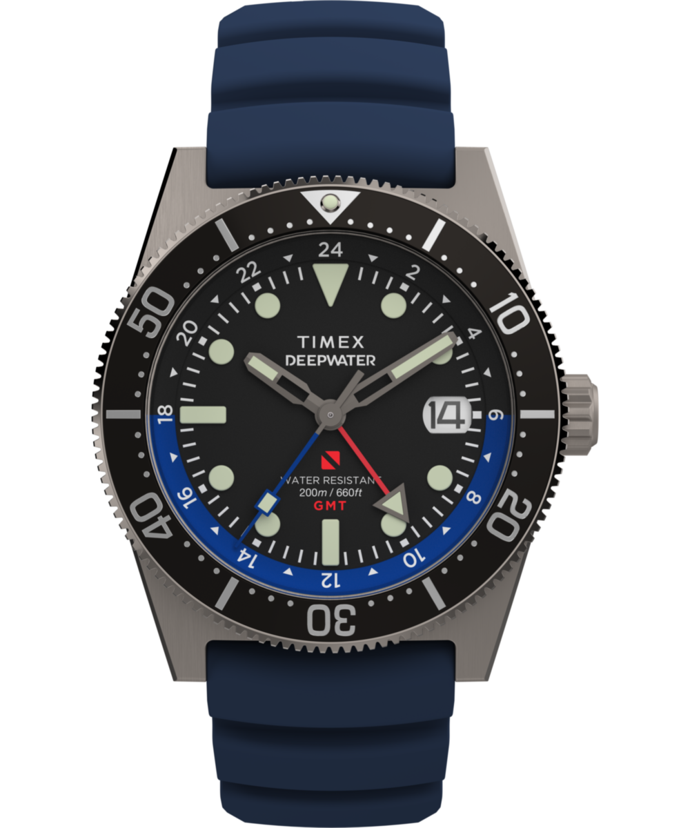 Heritage Deepwater Reef 200 GMT 41mm Synthetic Rubber Strap Watch