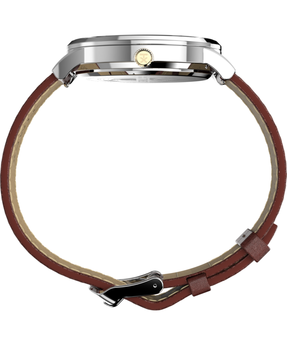 Heritage Waterbury Classic Moon Phase 40mm Leather Strap Watch