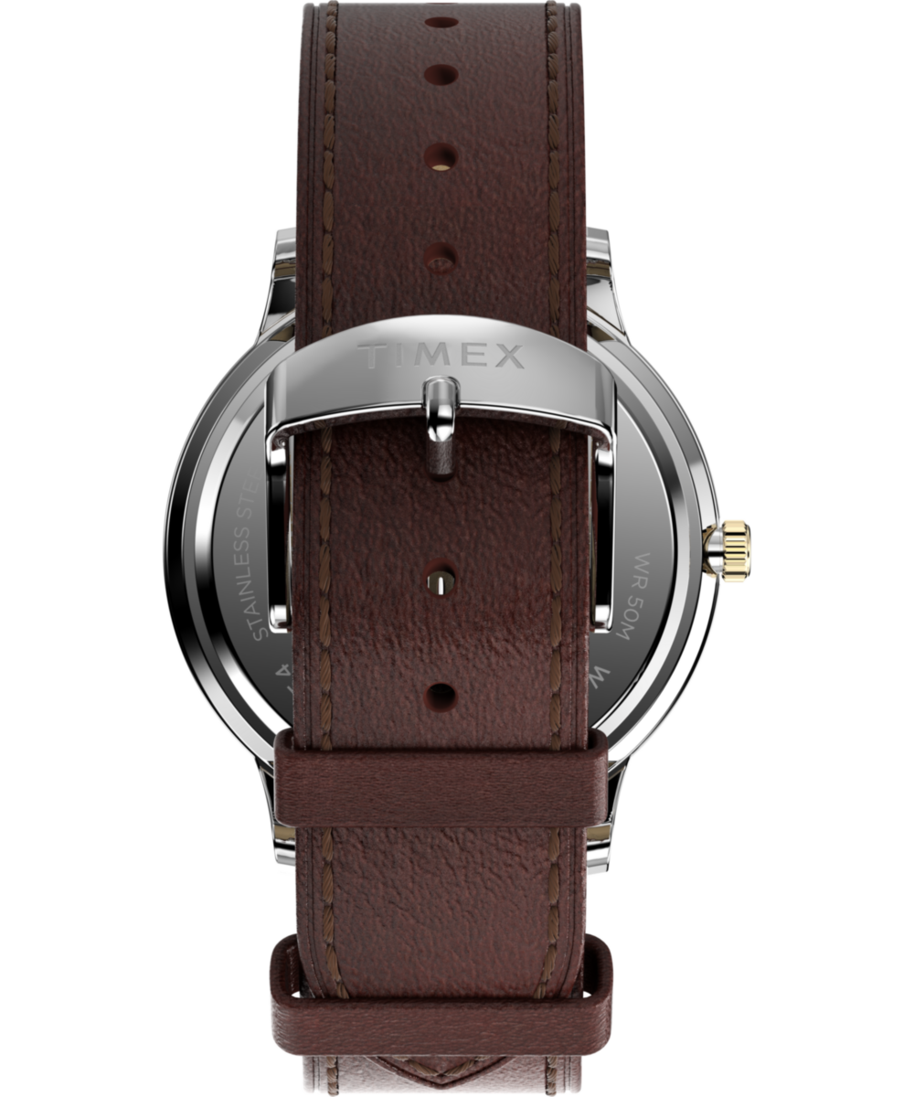 Heritage Waterbury Classic Moon Phase 40mm Leather Strap Watch