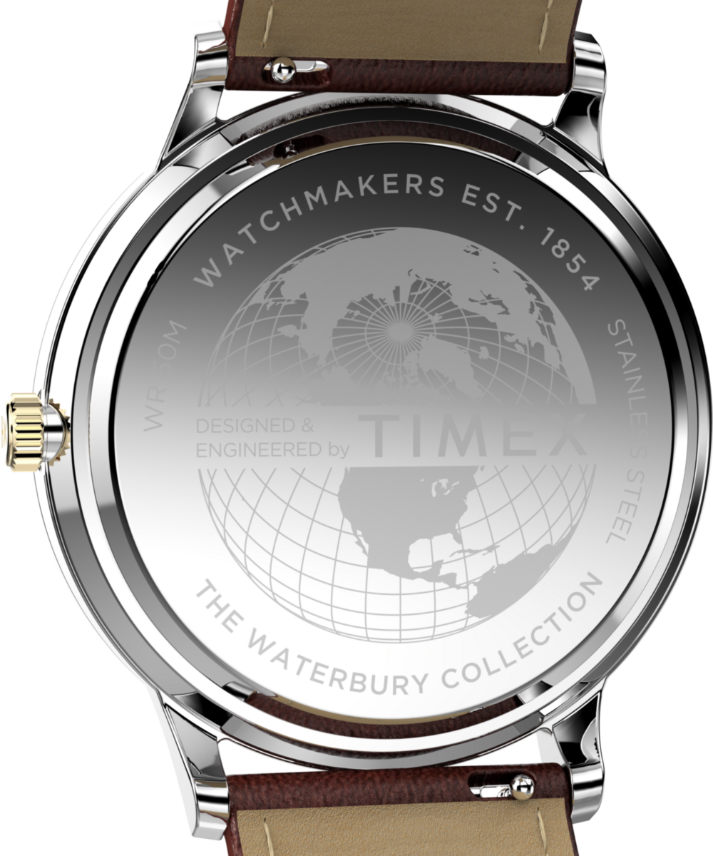 Heritage Waterbury Classic Moon Phase 40mm Leather Strap Watch