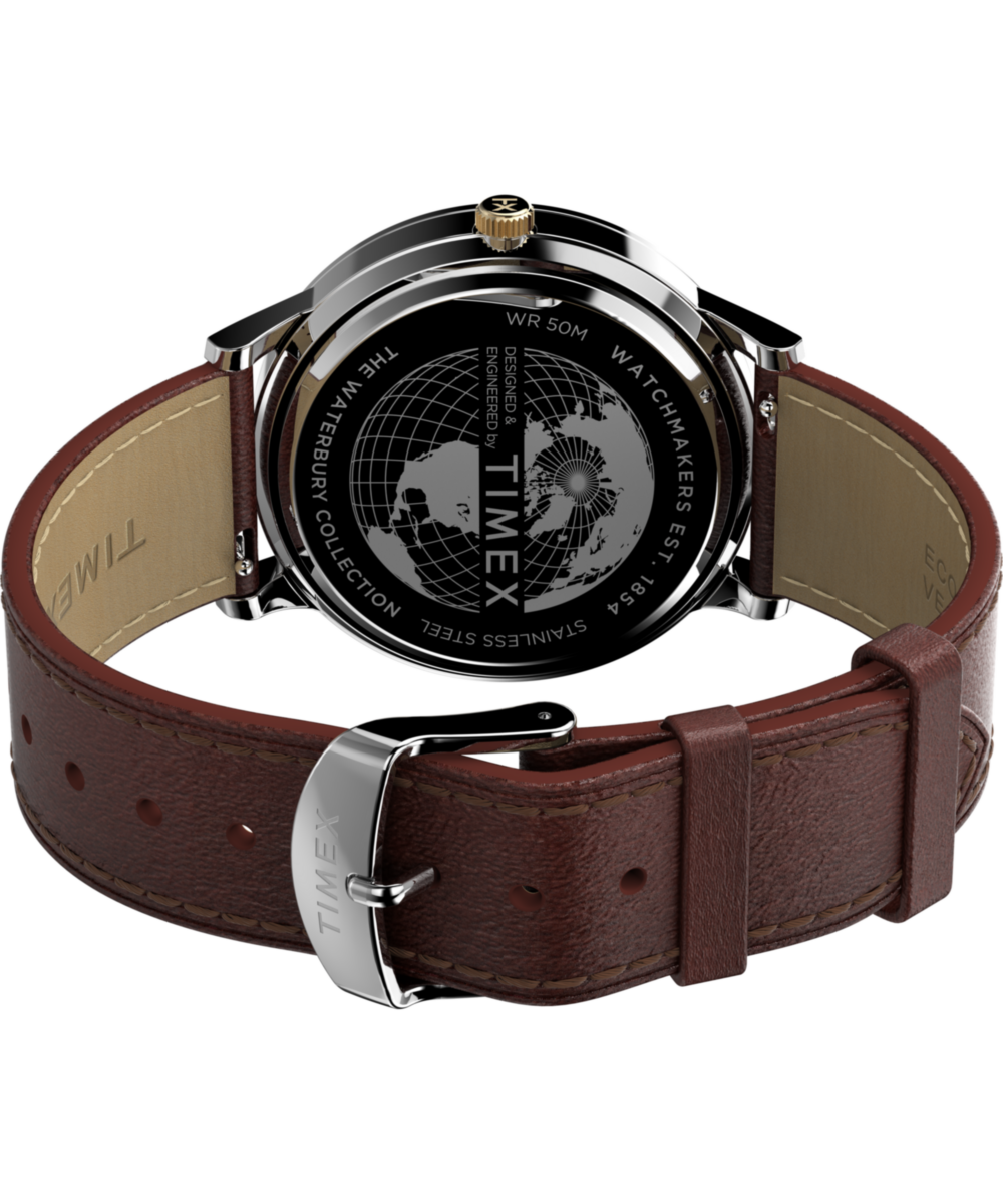 Heritage Waterbury Classic Moon Phase 40mm Leather Strap Watch