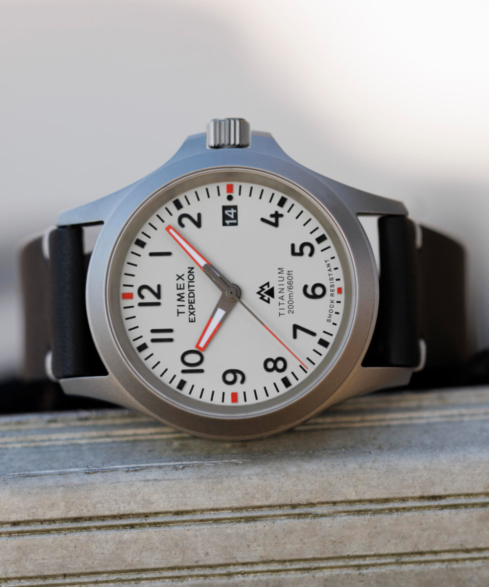 Heritage Expedition Titanium 38mm Leather Strap Watch