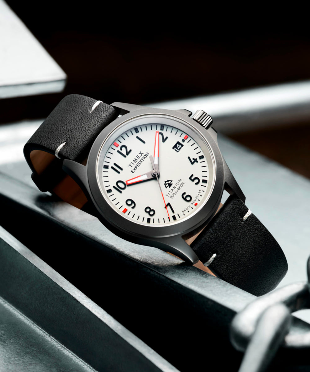 Heritage Expedition Titanium 38mm Leather Strap Watch