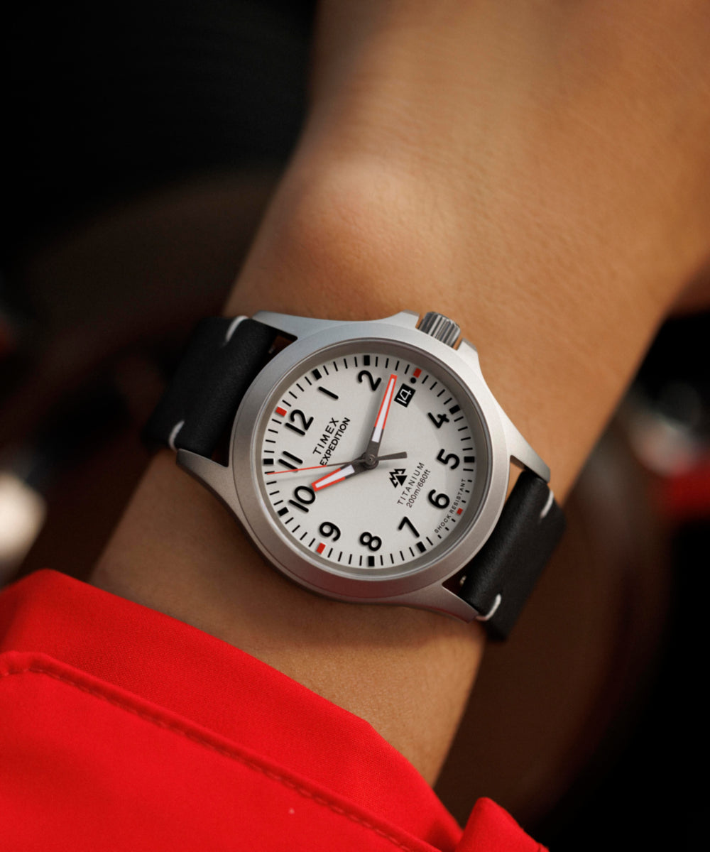 Heritage Expedition Titanium 38mm Leather Strap Watch