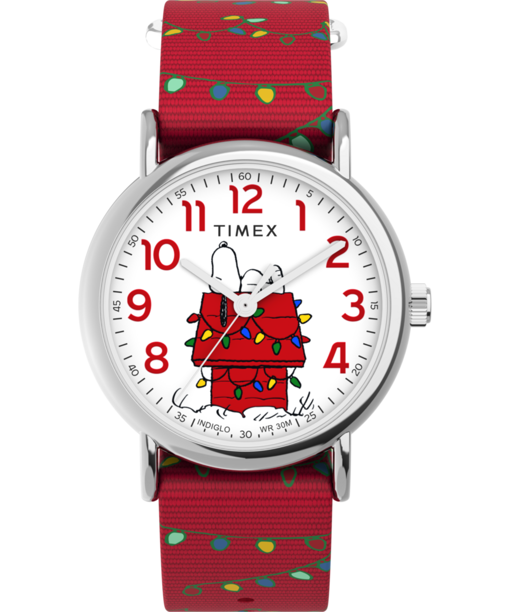 Heritage Peanuts x Timex Weekender Holiday 38mm Fabric Strap Watch