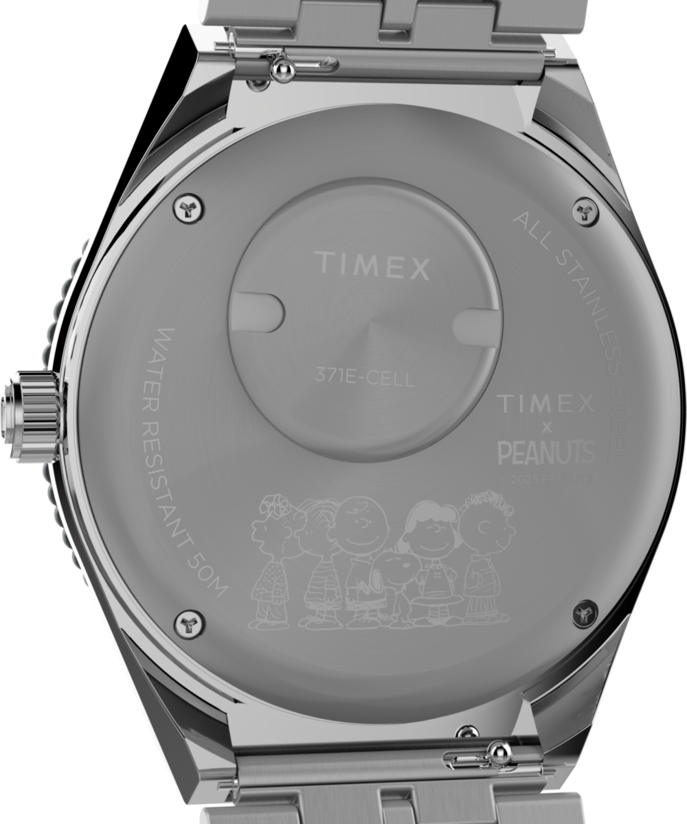 Heritage Peanuts x Q Timex GMT 38mm Stainless Steel Bracelet Watch