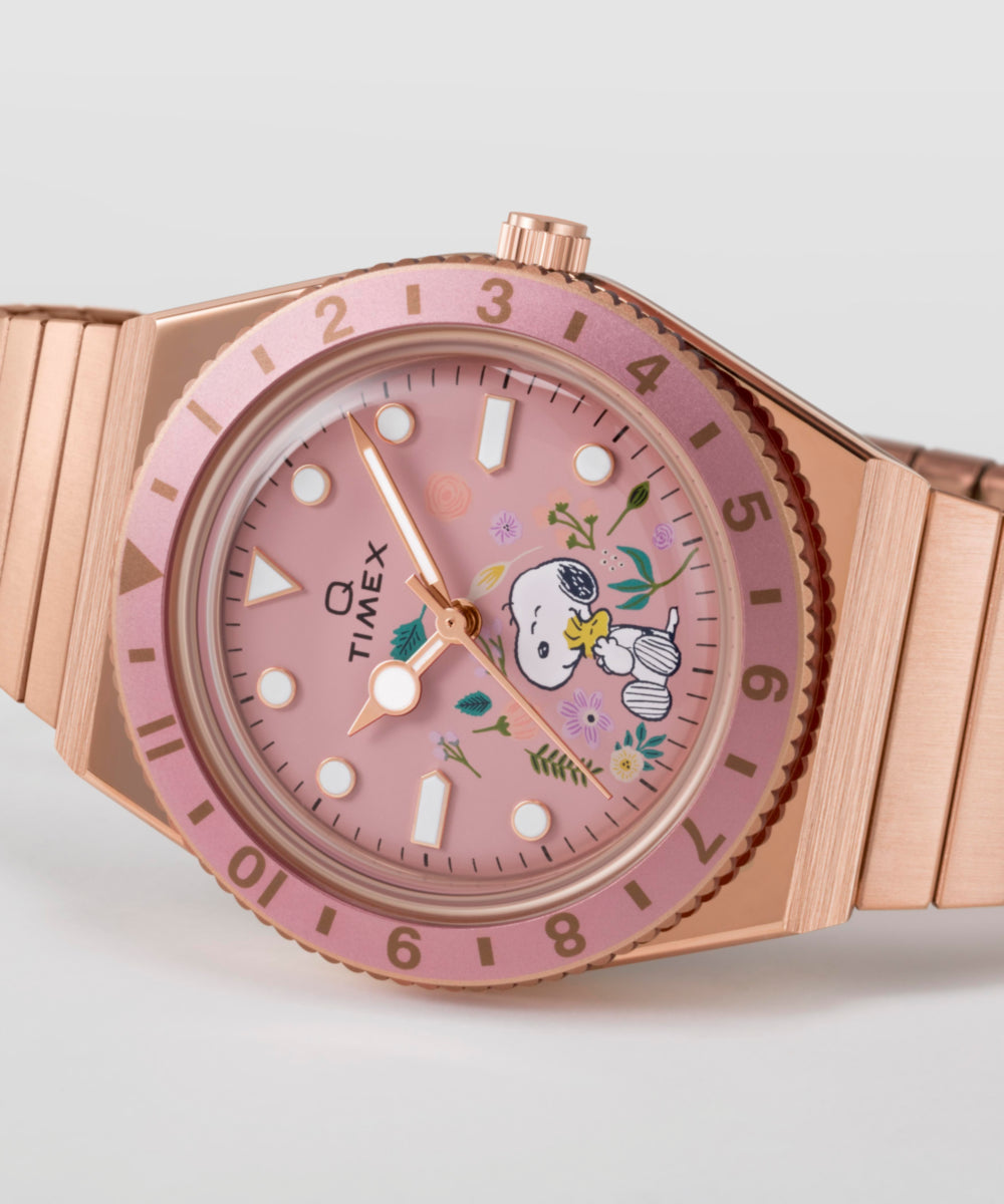 Heritage Peanuts Q Timex In Bloom 36mm Stainless Steel Expansion Band Watch