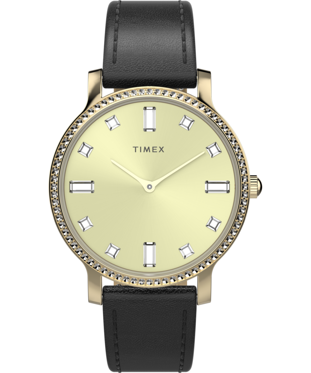 Heritage Transcend 34mm Leather Strap Watch