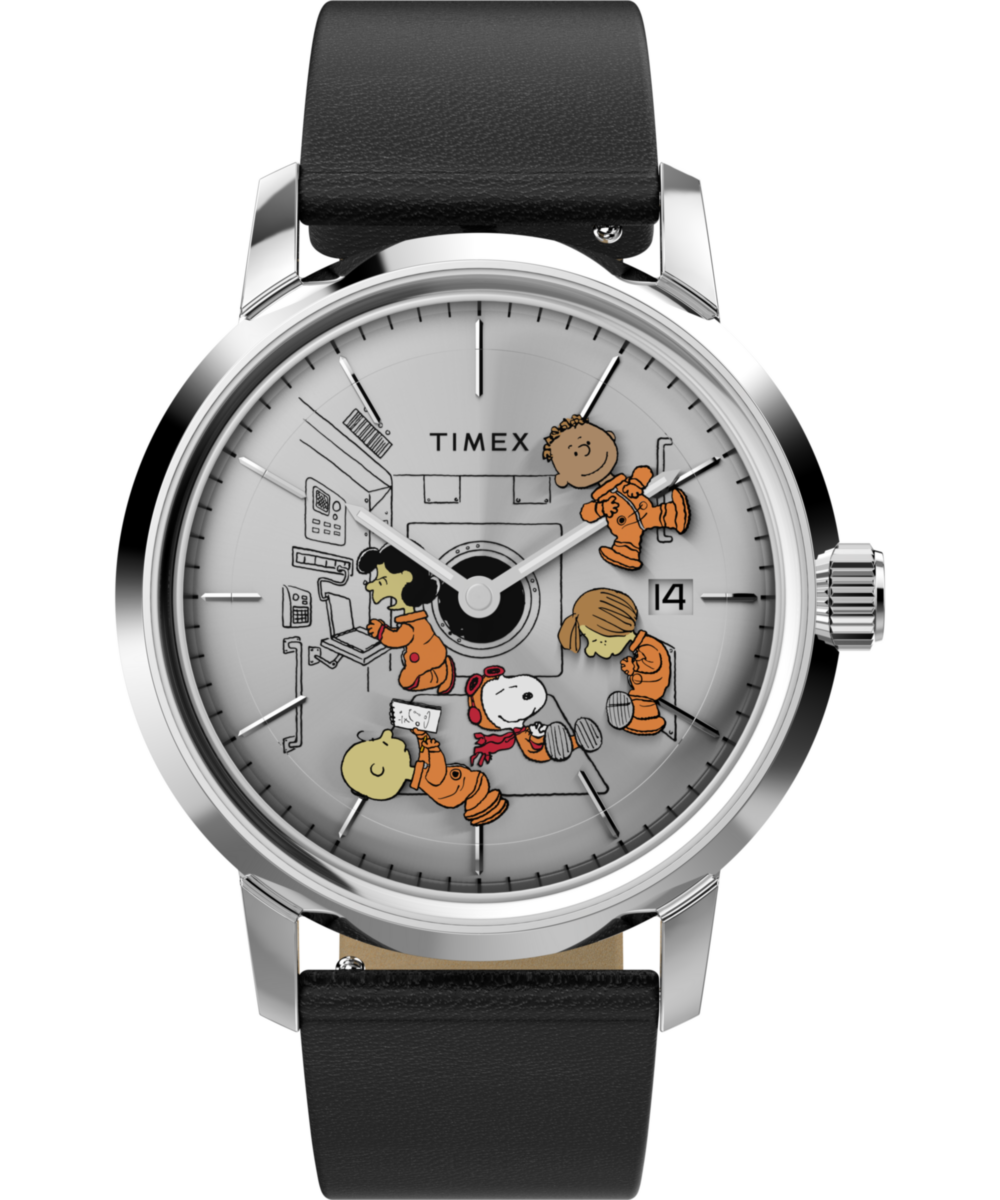 Heritage Peanuts x Timex Marlin Automatic Space 40mm Leather Strap Watch