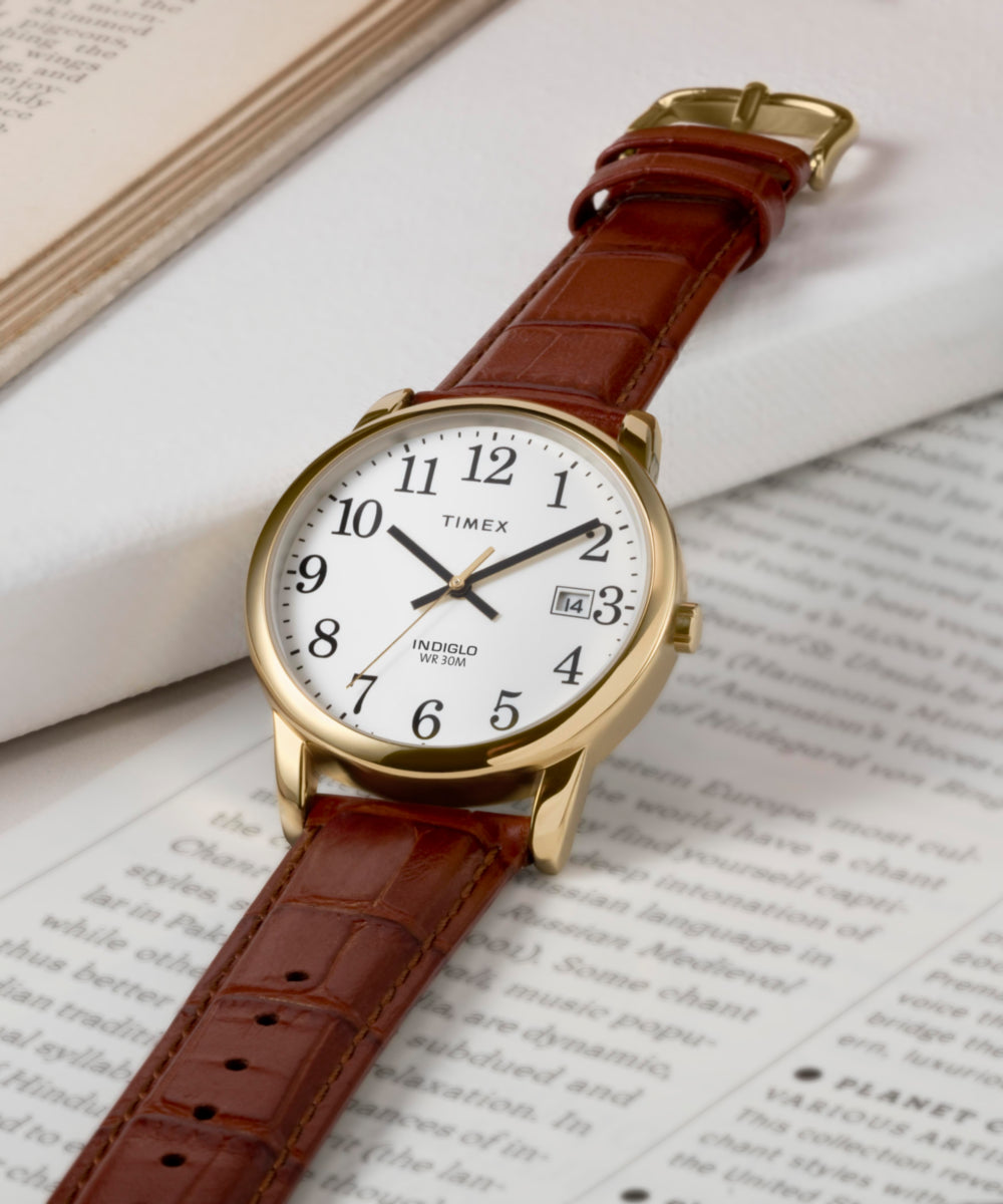 Heritage Easy Reader 35mm Leather Strap Watch
