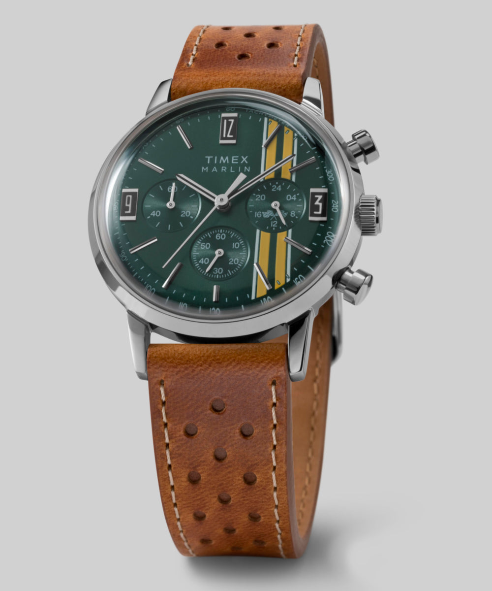 Heritage Marlin Chronograph Tachymeter 40mm Leather Strap Watch